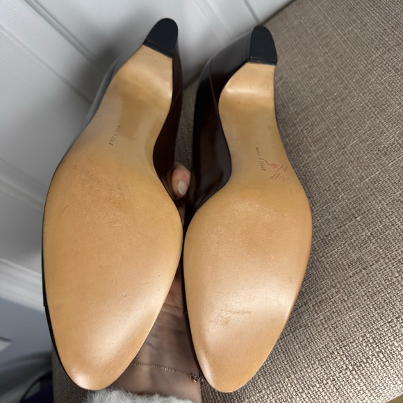 Salvatore Ferragamo Red Brown Leather Heels Women's Shoes Vintage size 9 - Picture 6 of 10